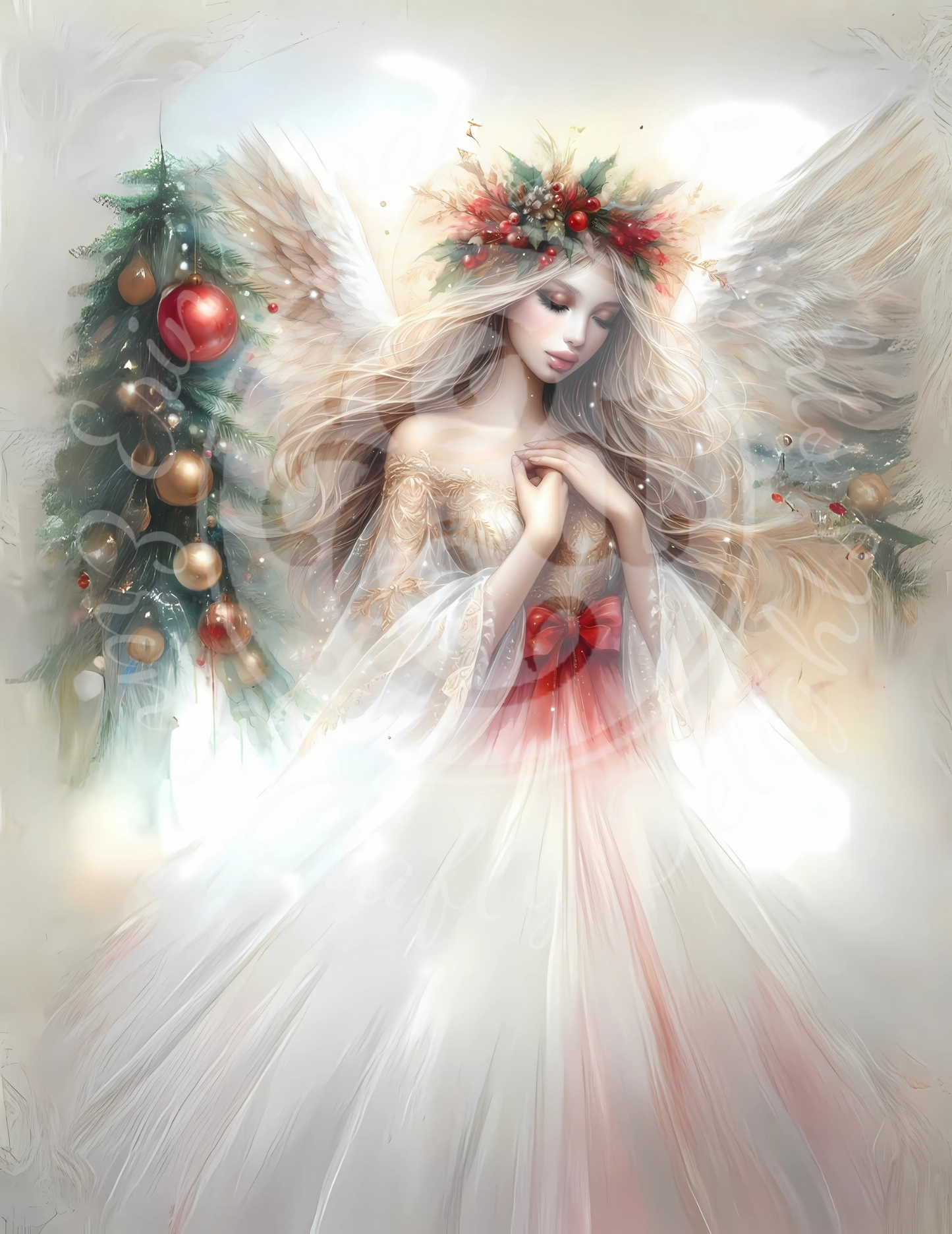 9 Sq Christmas Angel 8x8 Printable