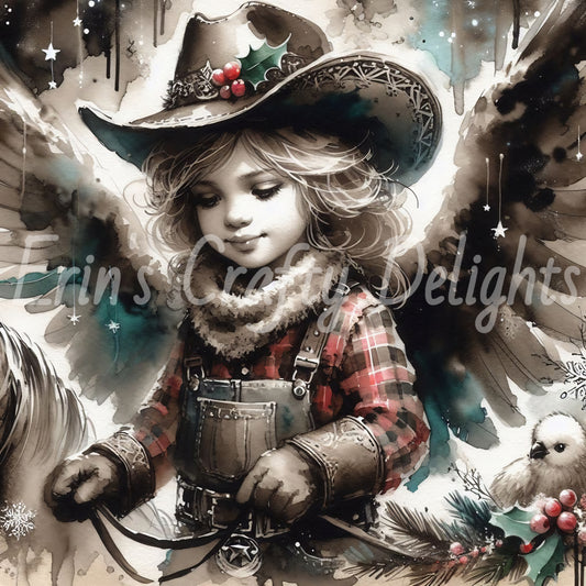 1 Sq Angel Girl 8x8 Printable