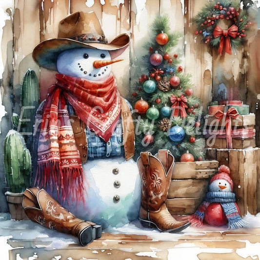 10 Cowboy Snowman