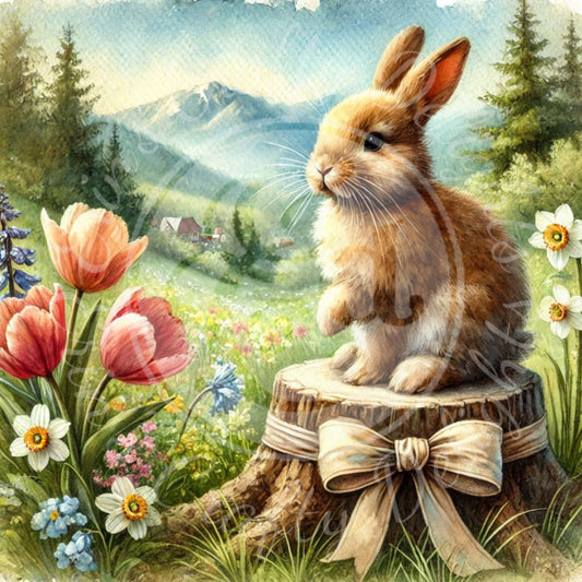 10 Bunny in the Flower Garden
