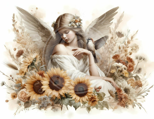 10 HMS Fall Sparrow Angel Mix Size Printable Set