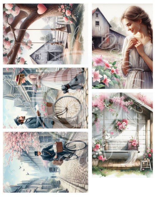 10 Valentine's Day ATC Artistic Trading Cards Backgrounds