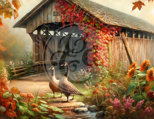 11 H Autumn Covered Bridge 8x10 Printable