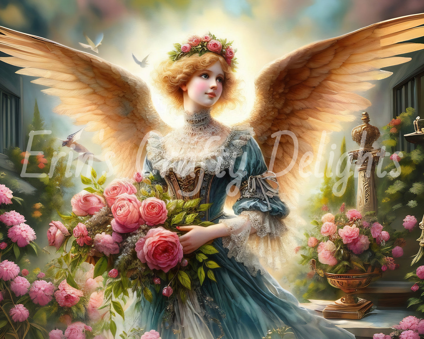 12 HMS Victorian Angel Mix Size Printable Set