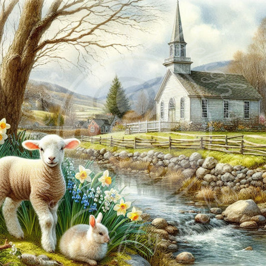 12 Spring Lamb and Church
