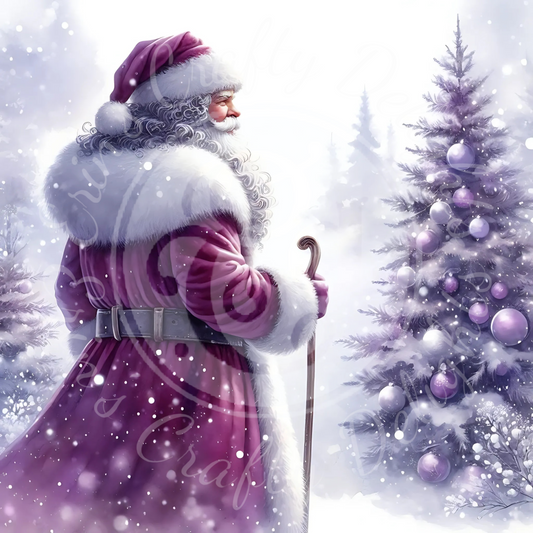 12 Purple Santa