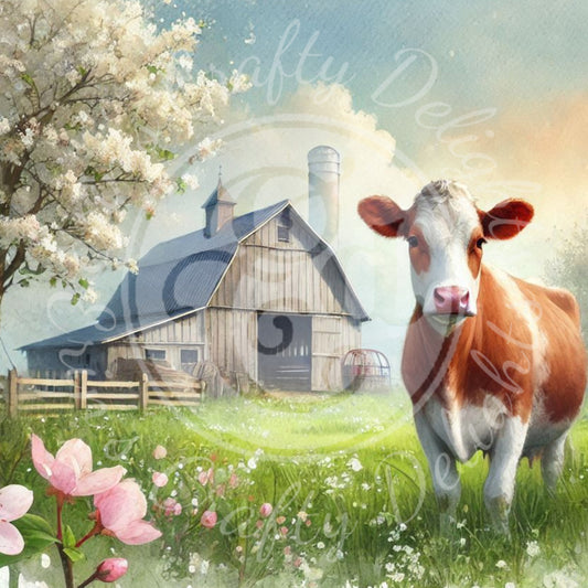 12 Springtime Holstein Cow