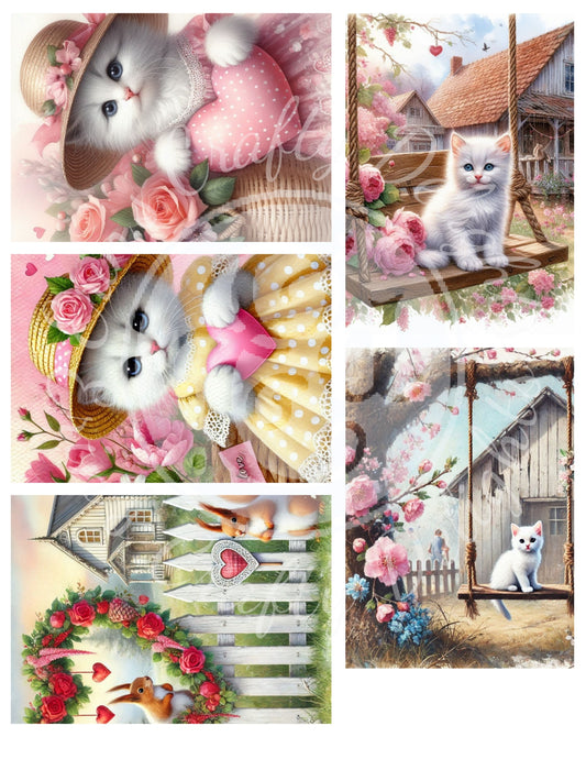 12 Valentine's Day ATC Artistic Trading Cards Backgrounds