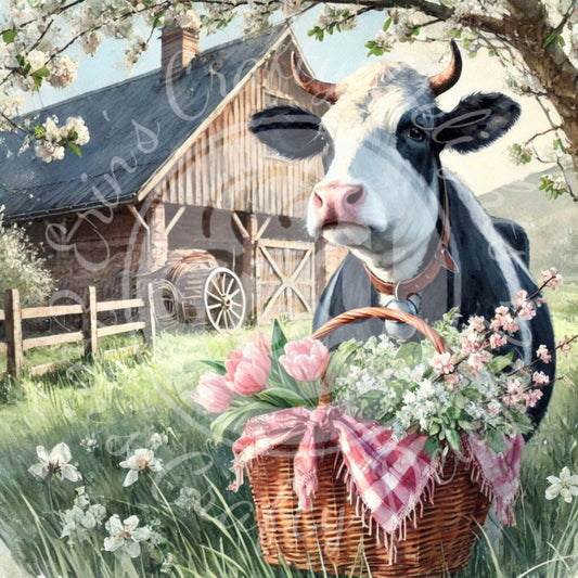 13 Springtime Holstein Cow