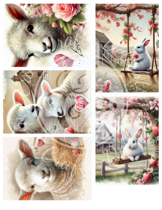 13 Valentine's Day ATC Artistic Trading Cards Backgrounds