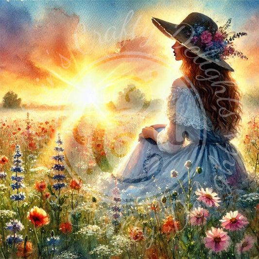 13 Woman in an Evening Field