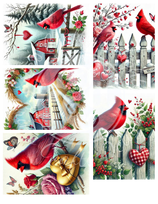 14 Valentine's Day ATC Artistic Trading Cards Backgrounds