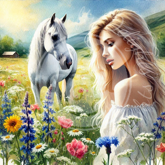 14 Spring Woman & Horse
