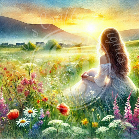14 Woman in an Evening Field
