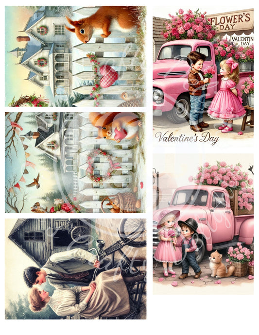 15 Valentine's Day ATC Artistic Trading Cards Backgrounds