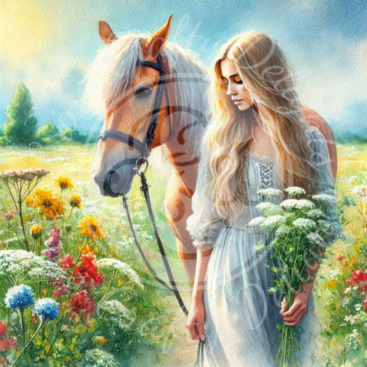 15 Spring Woman & Horse