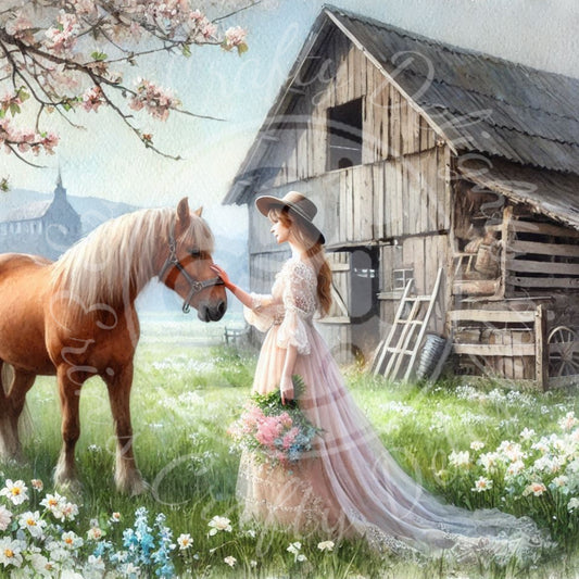 16 Spring Barnyard Scene