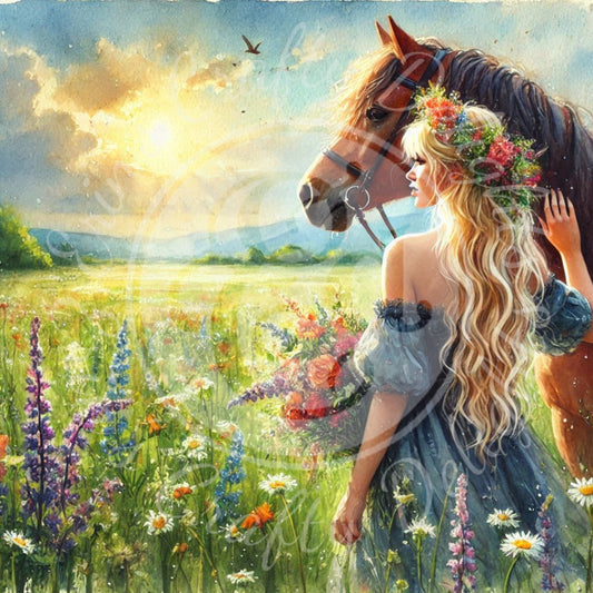 16 Spring Woman & Horse