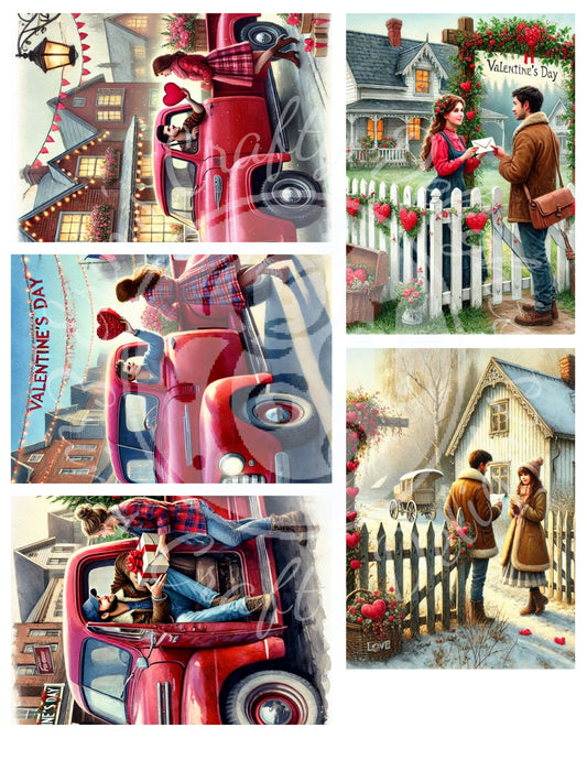 17 Valentine's Day ATC Artistic Trading Cards Backgrounds