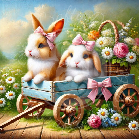18 Bunny in a Toy Wagon