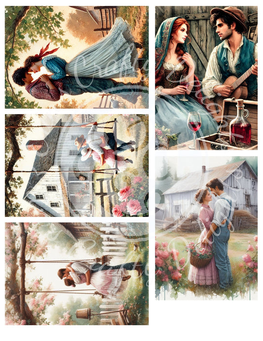 18 Valentine's Day ATC Artistic Trading Cards Backgrounds