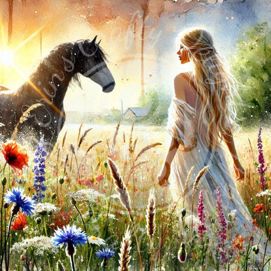 18 Spring Woman & Horse