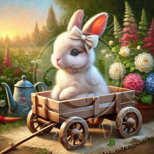 19 Bunny in a Toy Wagon