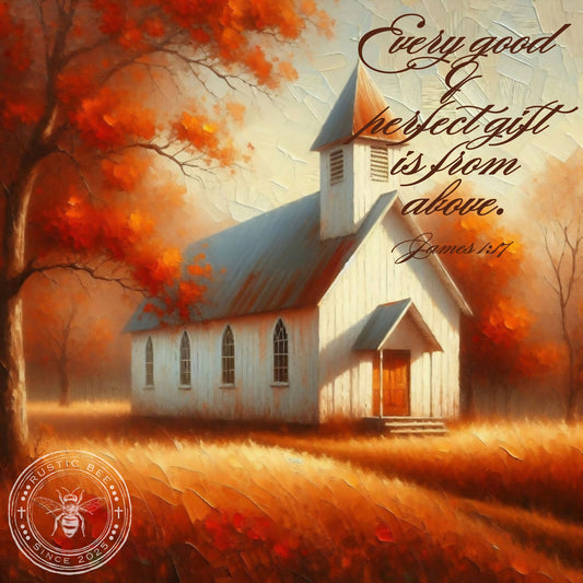 1 Sq Inspirational Autumn James 1:17 Church 8x8" Downloadable Printable