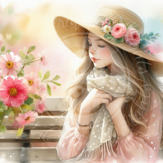 1 Spring Girl in Scarf