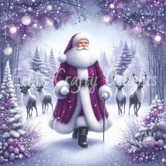 1 Purple Santa & Reindeer
