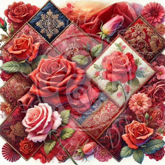 1 Red Satin & Velvet Background