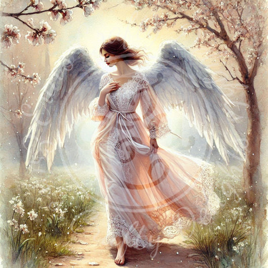 1 Sq Spring Angel 8x8 Printable
