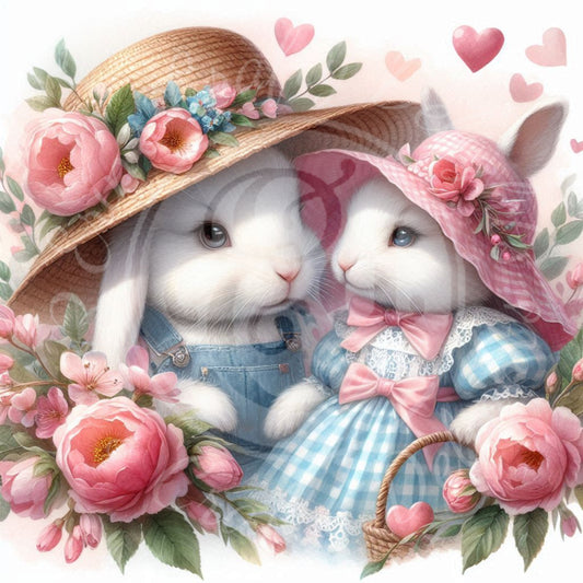 1 Spring Bunny with Hat and Scarf