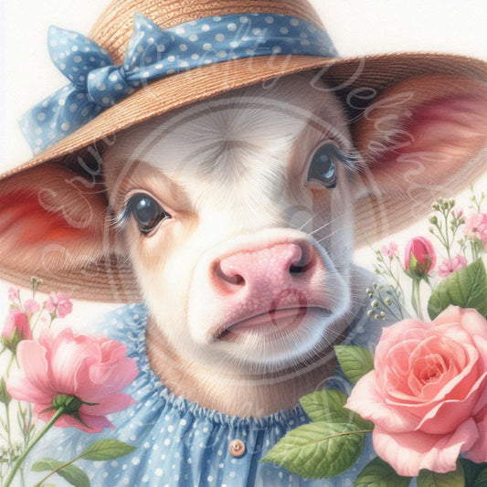 1 Spring Calf with Hat and Scarf