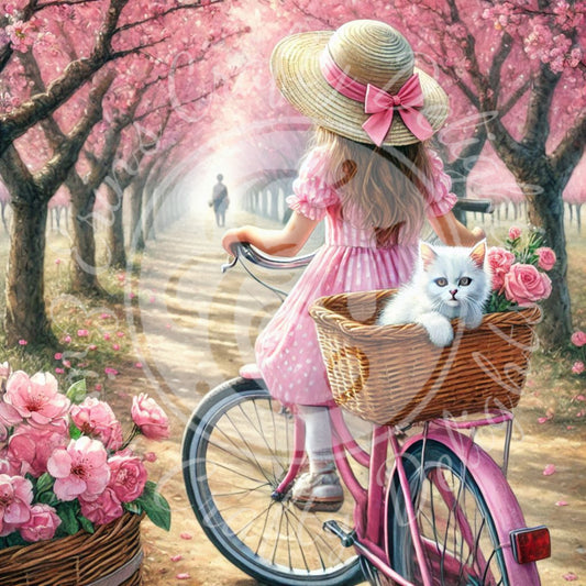 1 Spring Girl and Kitty in Pink