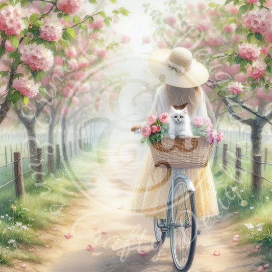 1 Spring Girl and Kitty in Yellow