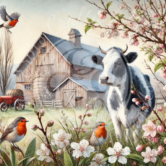 1 Springtime Holstein Cow