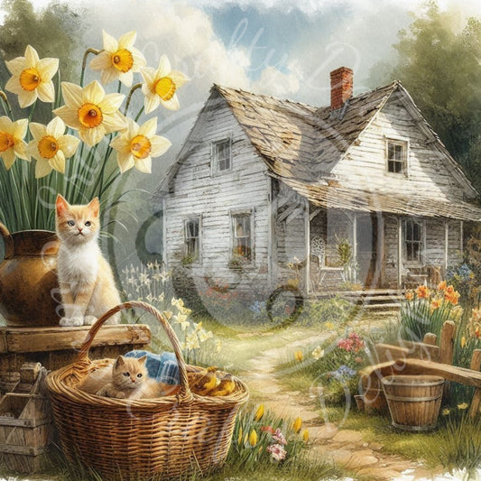 1 Spring Kitten and Farmhouse