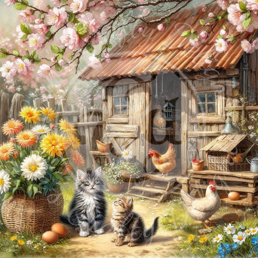 1 Spring Kittens and Chickens