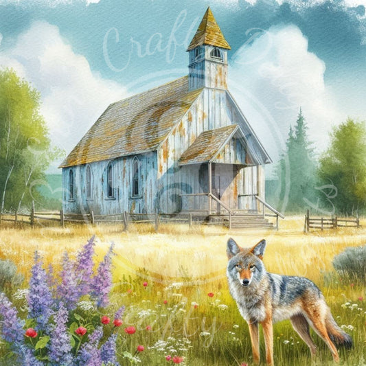 1 Spring Prairie Church and Coyote