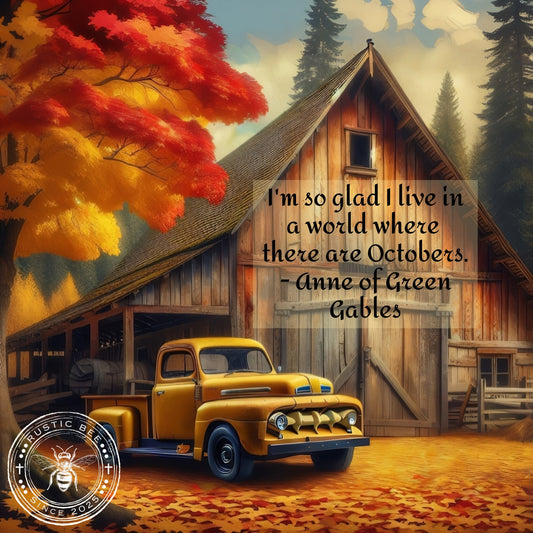 1 MS Inspirational Autumn Anne of Green Gable Yellow Truck and Barn Mix Size Downloadable Printable Set