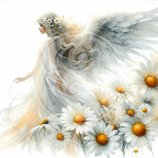 1 Sq Daisy Angel 8x8" Printable