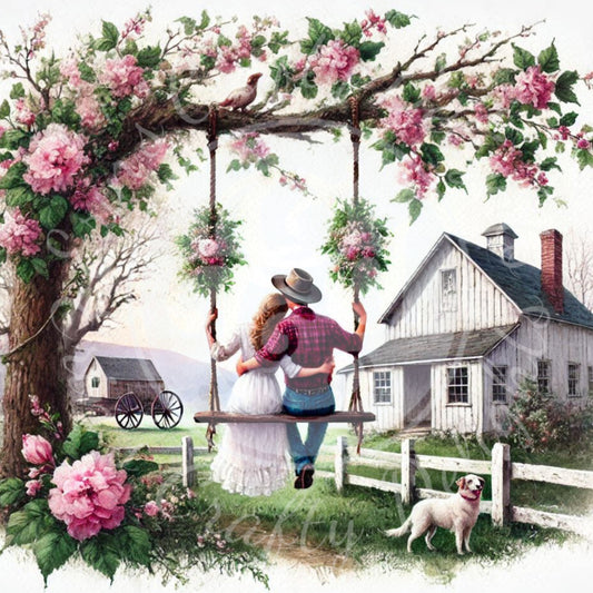 1 Valentine's Day Couple on a Swing