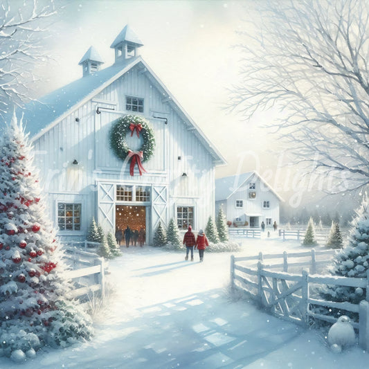 1 White Barn in Winter
