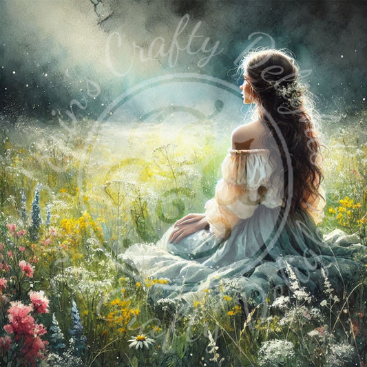 1 Woman in an Evening Field