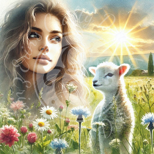 1 Spring Woman & Lamb