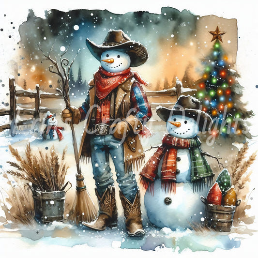 2 Cowboy Snowman