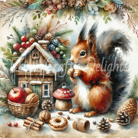 2 Cute Christmas Squirrel
