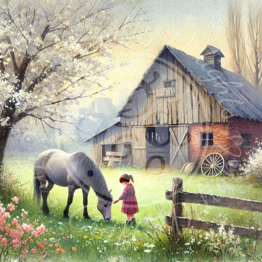 28 Spring Barnyard Scene
