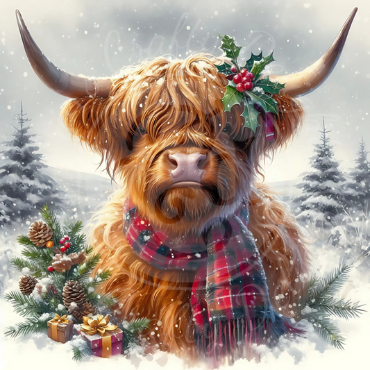 2 Christmas Highland Cow